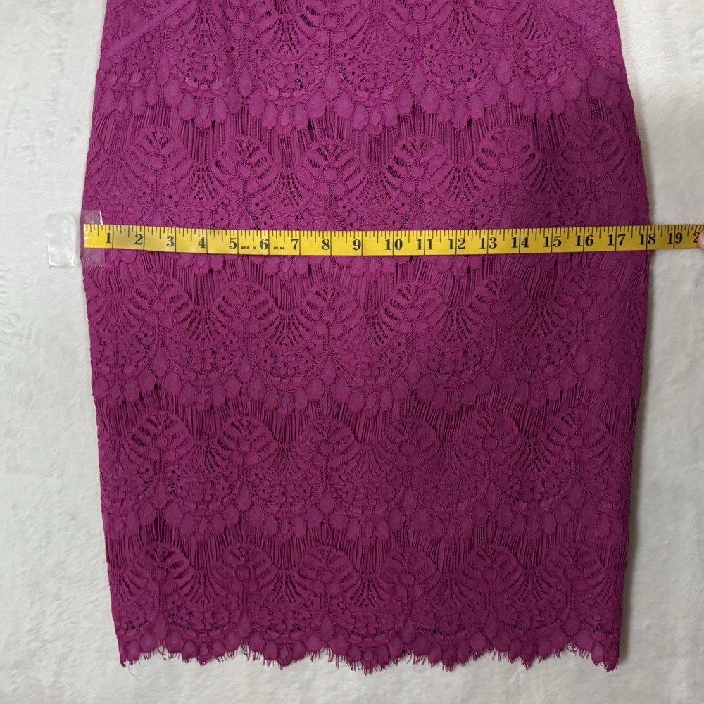 NWT Antonio Melani Lace Sheath Dress Size 4 Fuchsia Party Wedding Guest Resort - Picture 13 of 16